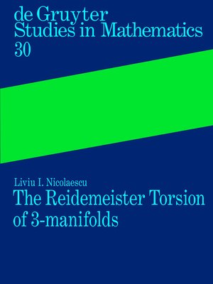 cover image of The Reidemeister Torsion of 3-Manifolds